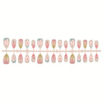 Press-On Nails Floral Peel-And-Stick & Reusable