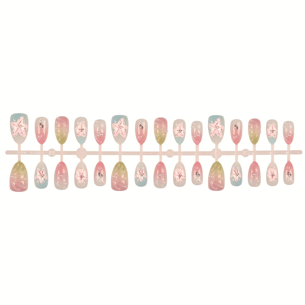Press-On Nails Floral Peel-And-Stick & Reusable
