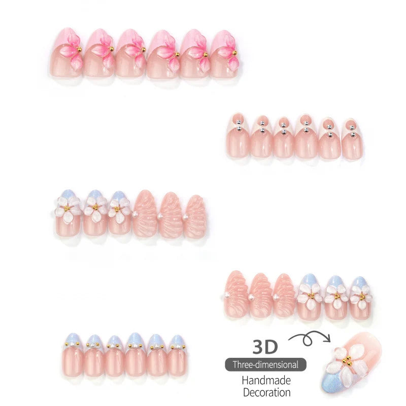 Press-On Nails Floral Peel-And-Stick Reusable