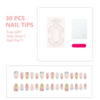 Press-On Nails Floral Peel-And-Stick & Reusable