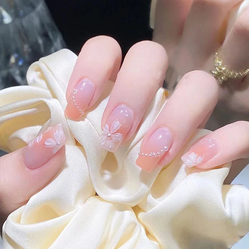 Press-On Nails Floral Peel & Stick