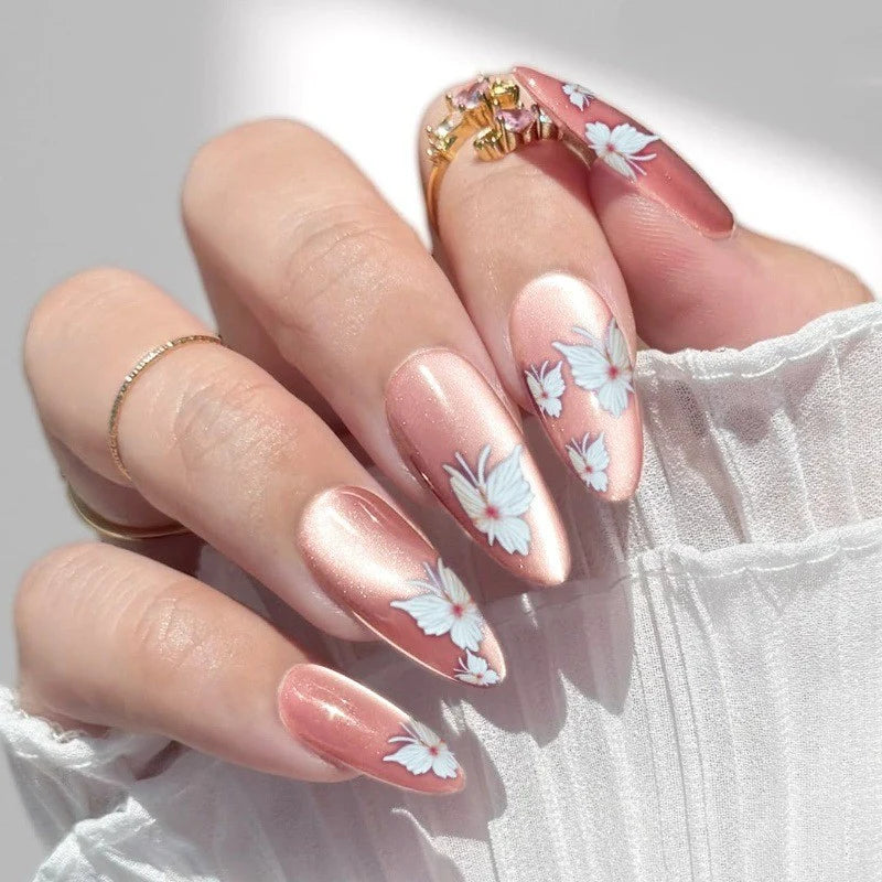 Press-On Nails Floral Peel & Stick 24 Pack