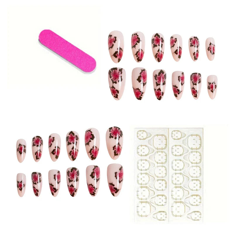 Press-On Nails Floral Peel & Stick Long-Lasting
