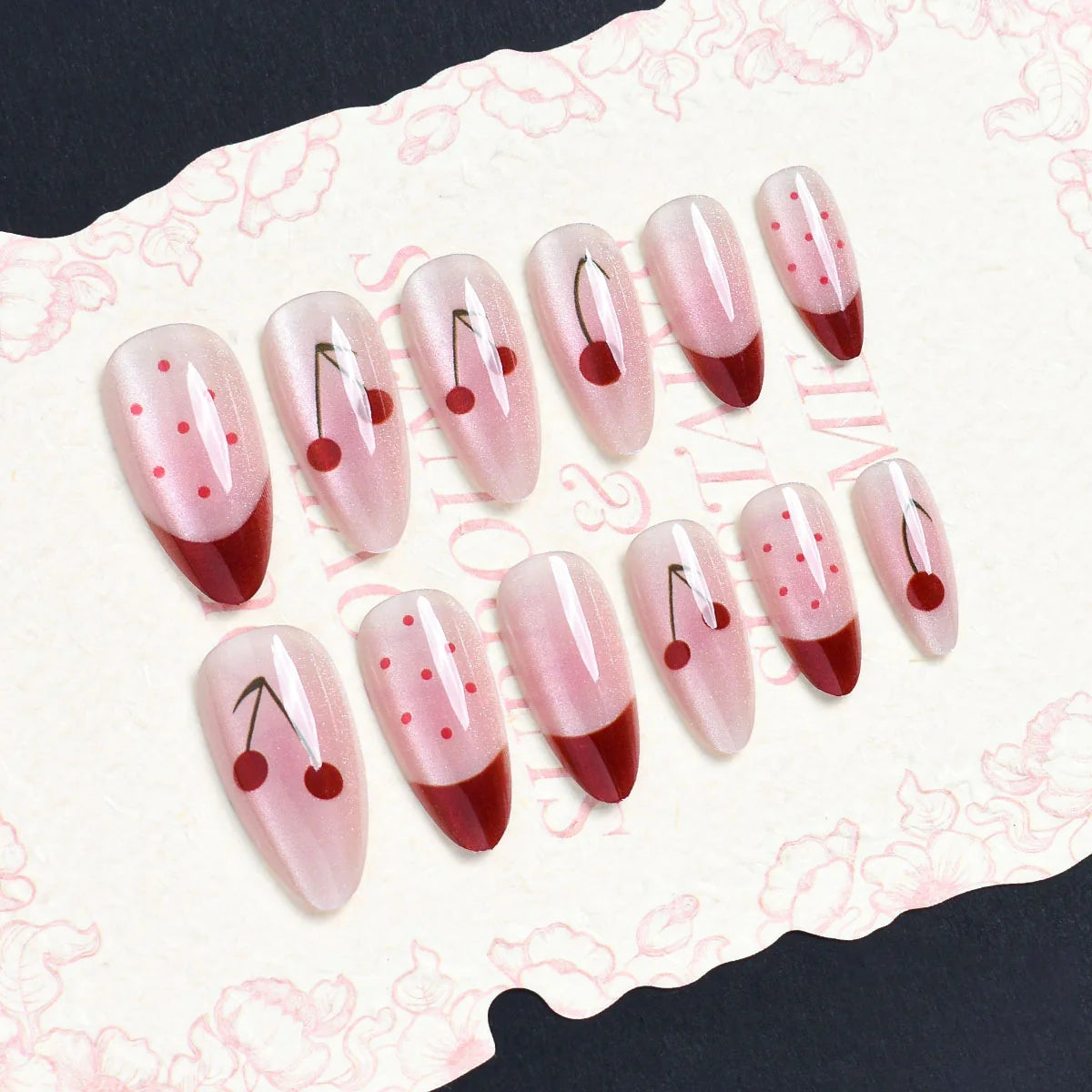 Press-On Nails Floral Peel & Stick Set of 24