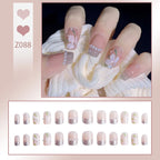 Press-On Nails Floral Pink No Adhesive