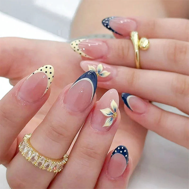 Press-On Nails Floral & Polka Dot Easy Application