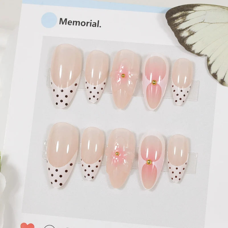 Press-On Nails Floral & Polka Dot Easy Apply