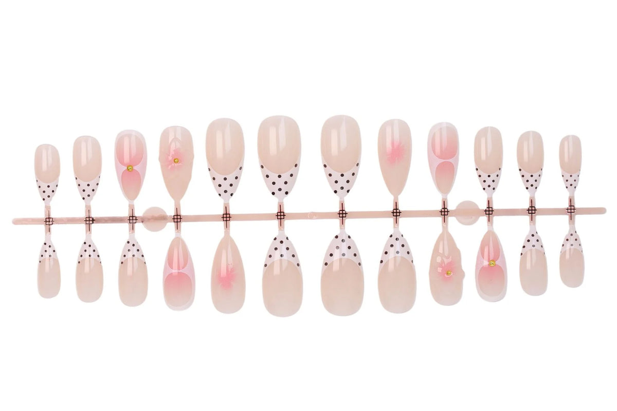 Press-On Nails Floral & Polka Dot Easy Apply