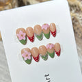 Press-On Nails Floral Pre-Applied Adhesive Long-Lasting