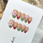 Press-On Nails Floral Pre-Applied Adhesive Long-Lasting