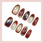 Press-On Nails Floral Print Quick Application & Custom Fit