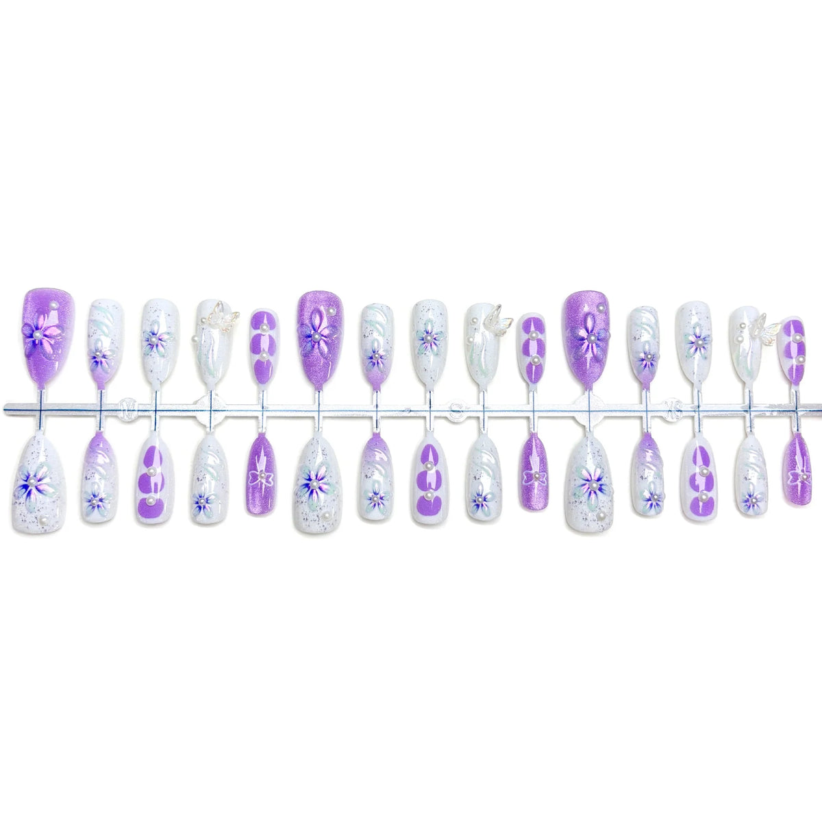 Press-On Nails Floral Reusable Adhesive Backing