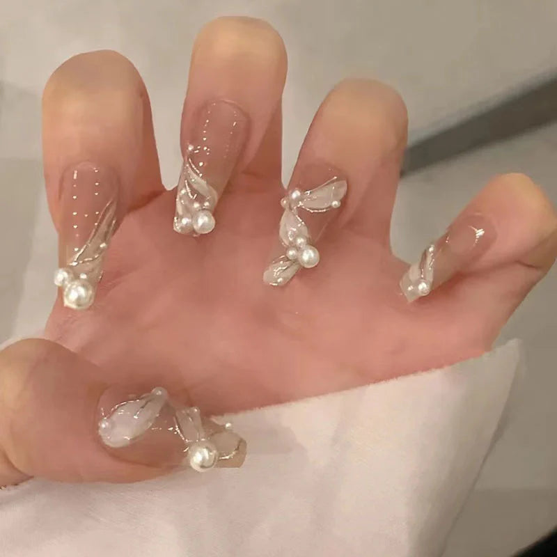 Press-On Nails Floral Reusable Comfortable Fit