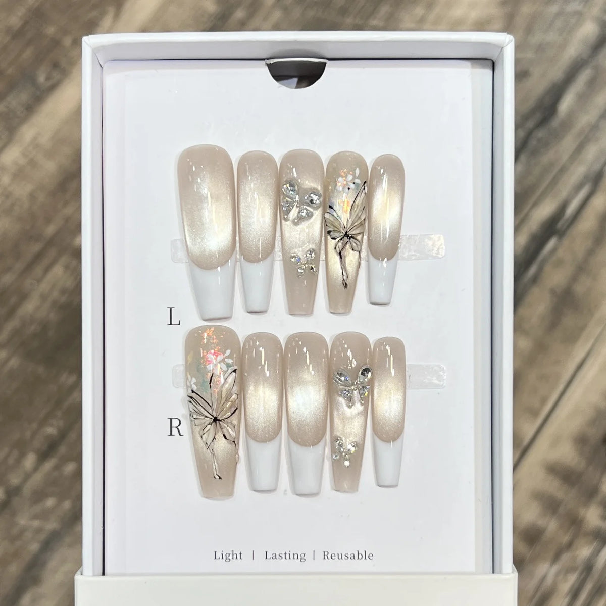 Press-On Nails Floral Reusable No Glue