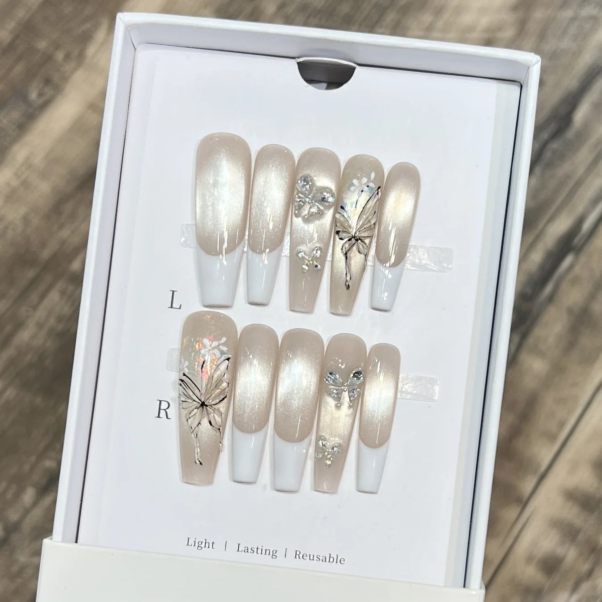 Press-On Nails Floral Reusable No Glue