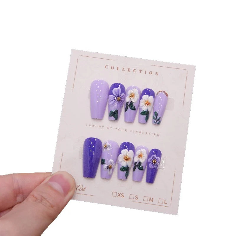Press-On Nails Floral Reusable Set of 24