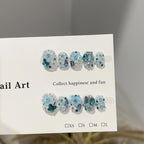 Press-On Nails Floral & Rhinestone Easy Application