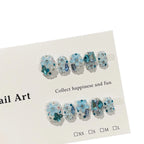 Press-On Nails Floral & Rhinestone Easy Application