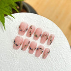 Press-On Nails Floral & Rhinestone Easy Apply