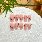 Press-On Nails Floral & Rhinestone Easy Apply