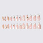 Press-On Nails Floral Rhinestone Long-Lasting