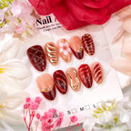 Press-On Nails Floral & Rhinestone Reusable Set of 10