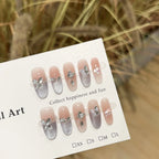 Press-On Nails Floral Shimmer Easy Application & Salon-Quality