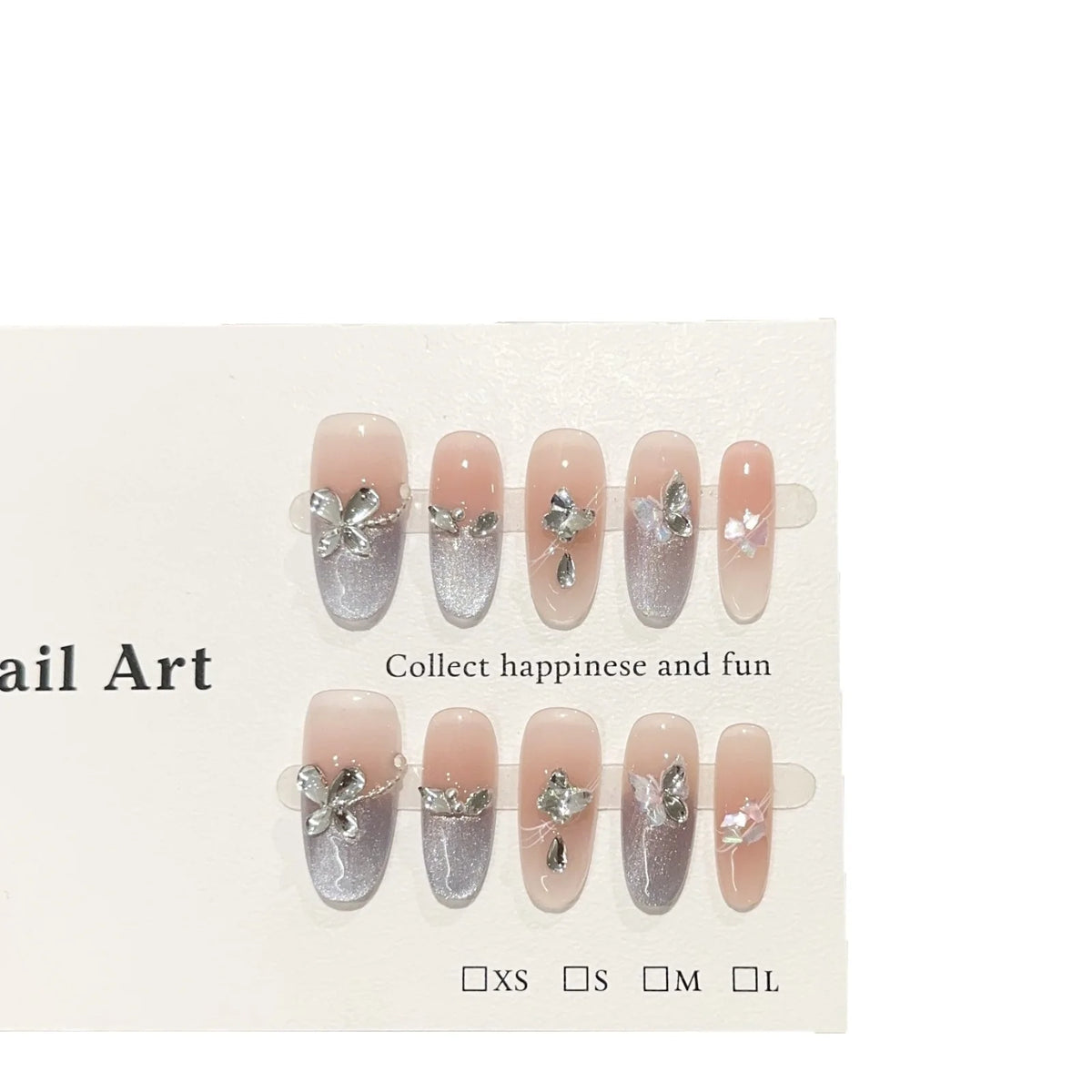 Press-On Nails Floral Shimmer Easy Application & Salon-Quality