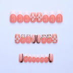 Press-On Nails Floral & Shiny Accents Reusable Comfortable Fit