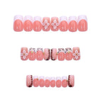 Press-On Nails Floral & Shiny Accents Reusable Comfortable Fit