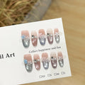 Press-On Nails Floral Sparkle Self-Adhesive & Long-Lasting