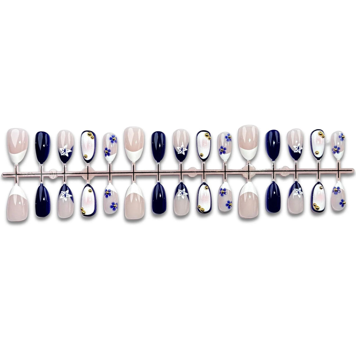 Press-On Nails Floral & Star Embellished Multiple Sizes