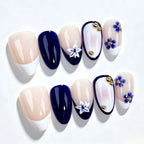 Press-On Nails Floral & Star Embellished Multiple Sizes