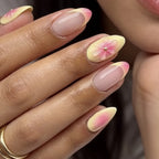 Press-On Nails Floral Stiletto Adhesive Strips Included Reusable