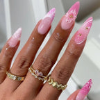 Press-On Nails Floral Stiletto Easy Application & Comfortable Fit