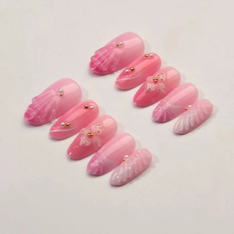 Press-On Nails Floral Stiletto Easy Application & Comfortable Fit