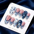 Press-On Nails Floral & Swan Peel-And-Stick Reusable