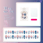 Press-On Nails Floral & Swan Peel-And-Stick Reusable
