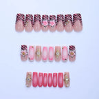 Press-On Nails Floral & Zebra Print Multiple Sizes