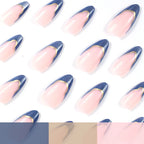 Press-On Nails French Tip Blue Ombre Set of 24