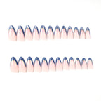 Press-On Nails French Tip Blue Ombre Set of 24