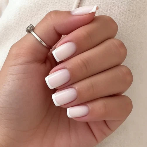 Press-On Nails French Tip Comfort Fit Set of 24