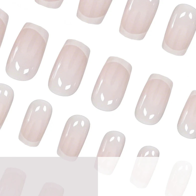 Press-On Nails French Tip Comfort Fit Set of 24