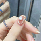 Press-On Nails French Tip Floral Peel-And-Stick
