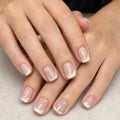 Press-On Nails French Tip & Gemstone Accents