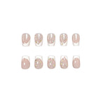 Press-On Nails French Tip & Gemstone Accents