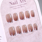 Press-On Nails French Tip Glossy Low-Maintenance