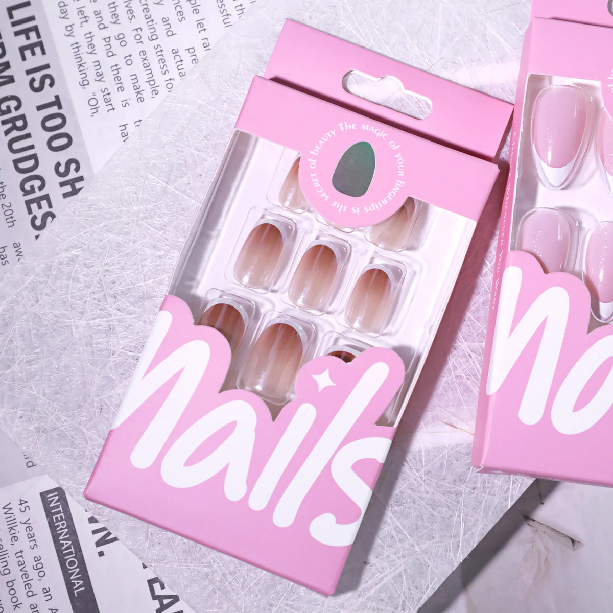 Press-On Nails French Tip Glossy Low-Maintenance