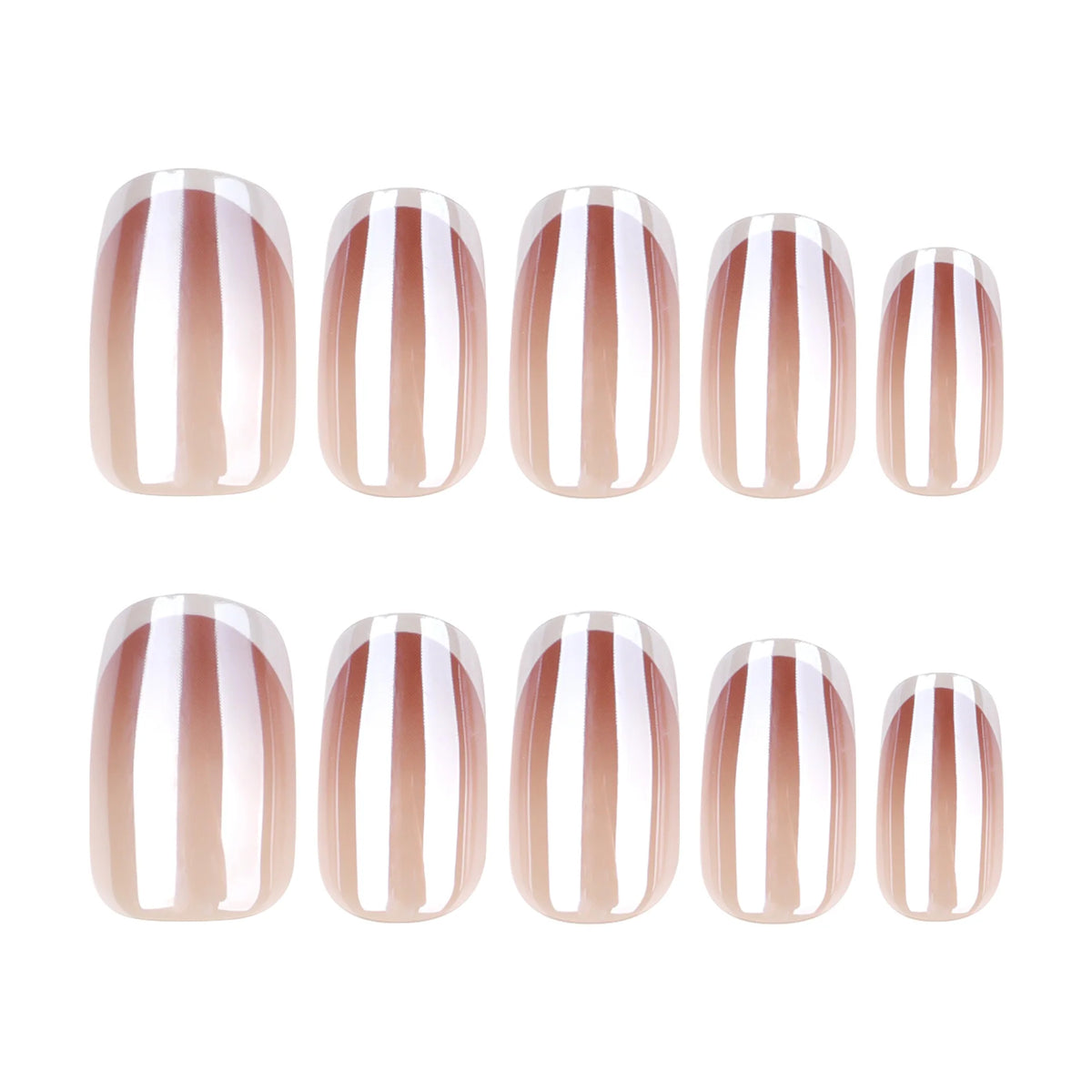Press-On Nails French Tip Glossy Low-Maintenance