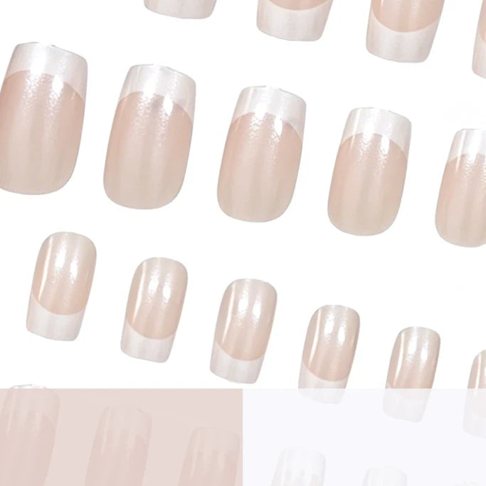Press-On Nails French Tip Glossy Set of 24